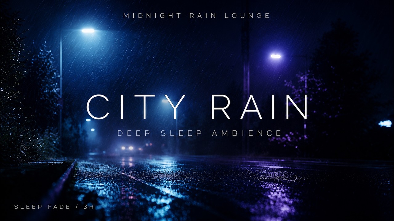 【睡眠用】穏やかに流れる夜、深夜の街に降る静かな雨× Midnight Rain Ambience｜3 Hours Deep Sleep Rain