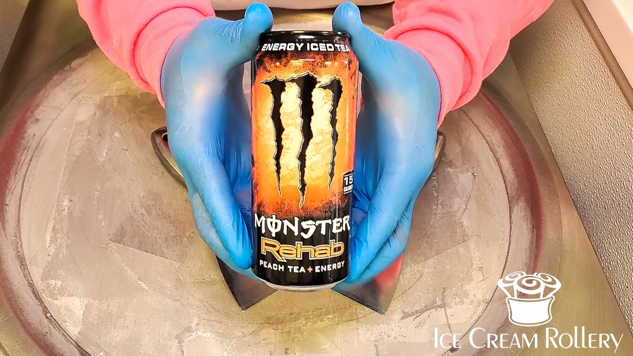 Ice Cream Rolls | How to Make Monster Rehab Peach Tea Rolled Ice Cream