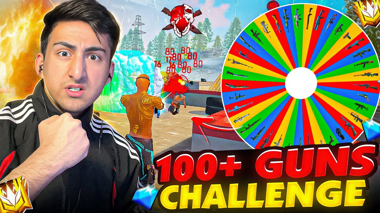 100+ Guns In One Solo Vs Squad😱😍Wheel Challenge😱[A_s Gaming] - Free Fire Max