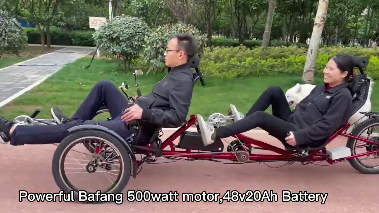 Electric 2 Person Tandem Recumbent Trike