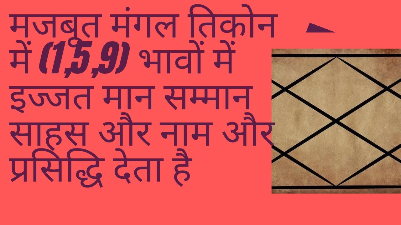 मजबूत मंगल तिकोन में (1,5,9) भावों में इज्जत मान सम्मान साहस और नाम और प्रसिद्धि देता है#kundali