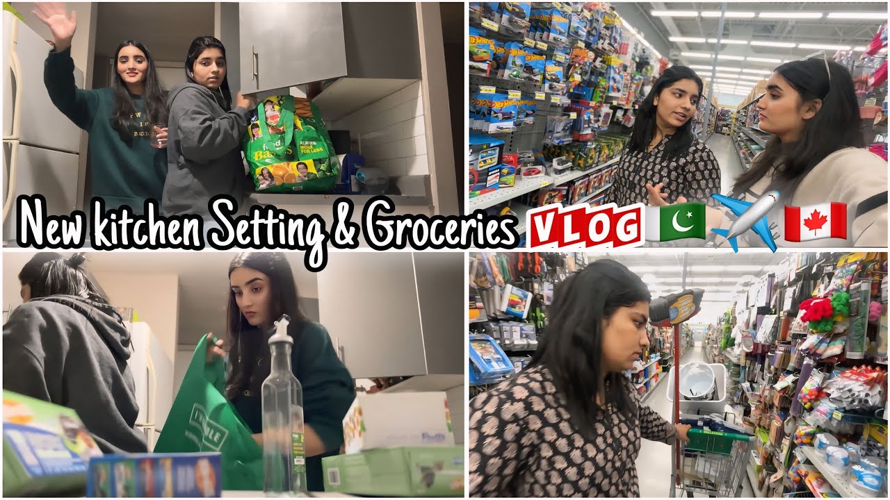 New  kitchen set kiya 😌-Groceries aur Ghar ka sman liya -Life of international students in 🇵🇰✈️🇨🇦