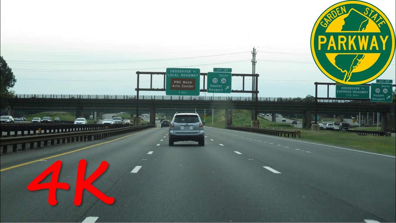 ⁴ᴷ Garden State Parkway (Exits 129 to 102) southbound (Express Lanes) [4K VIDEO]