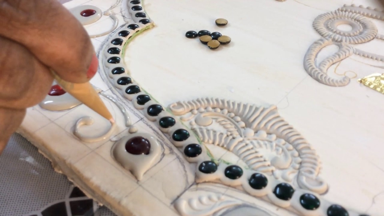 How to do the detailing for a bride and groom Tanjore painting