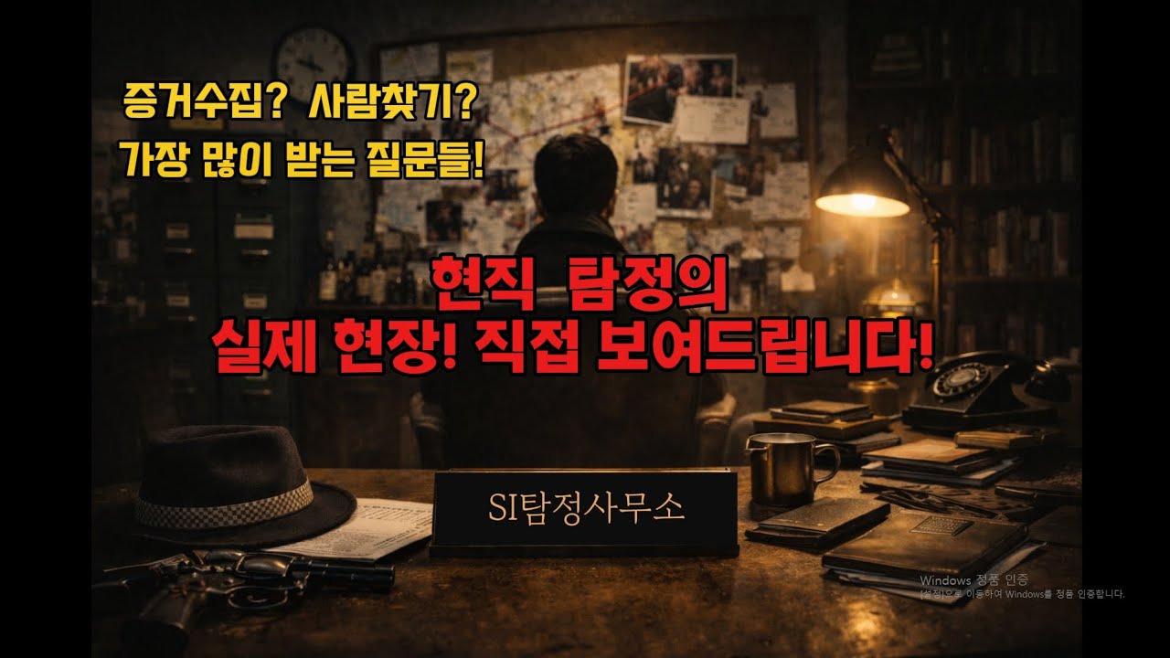 실제 탐정은 어떤일을 할까? 가장 많이 궁금해하는 해답부터 투입 현장 공개까지! #탐정 #탐정사무소 #외도 #이혼 #증거수집 