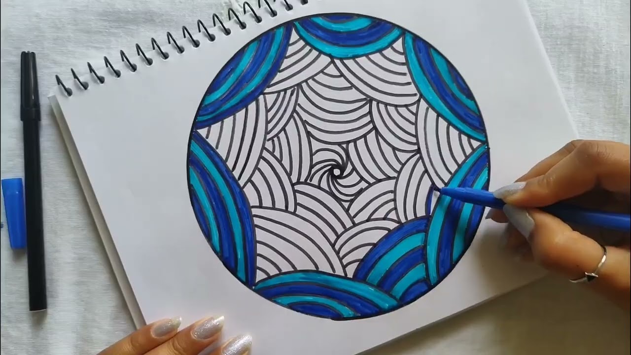 Easy Zentangle Drawing Tutorial ✍️🎨 How to Draw an Easy Zentangle Drawing ✍️🎨 Easy Zentangle Art ✍️🎨