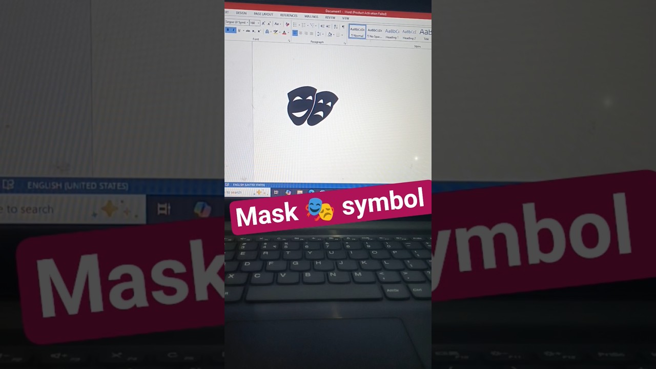 Mask 🎭 symbol|Msword symbol Shortcut keys 