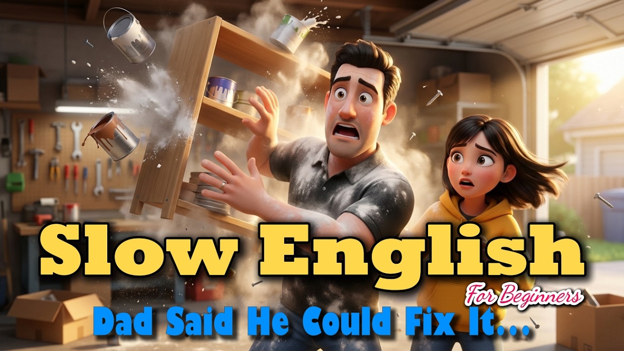 What Just Happened in the Garage?! | Garage Disaster Day! | Slow English For Beginners (A1Level)