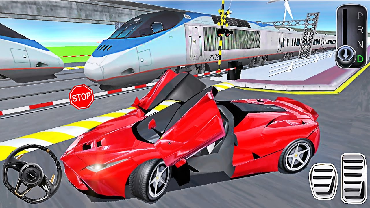 3D Driving Class: Ferrari Car Simulator and Road Crossing Secret button - Best Android Gameplay #9