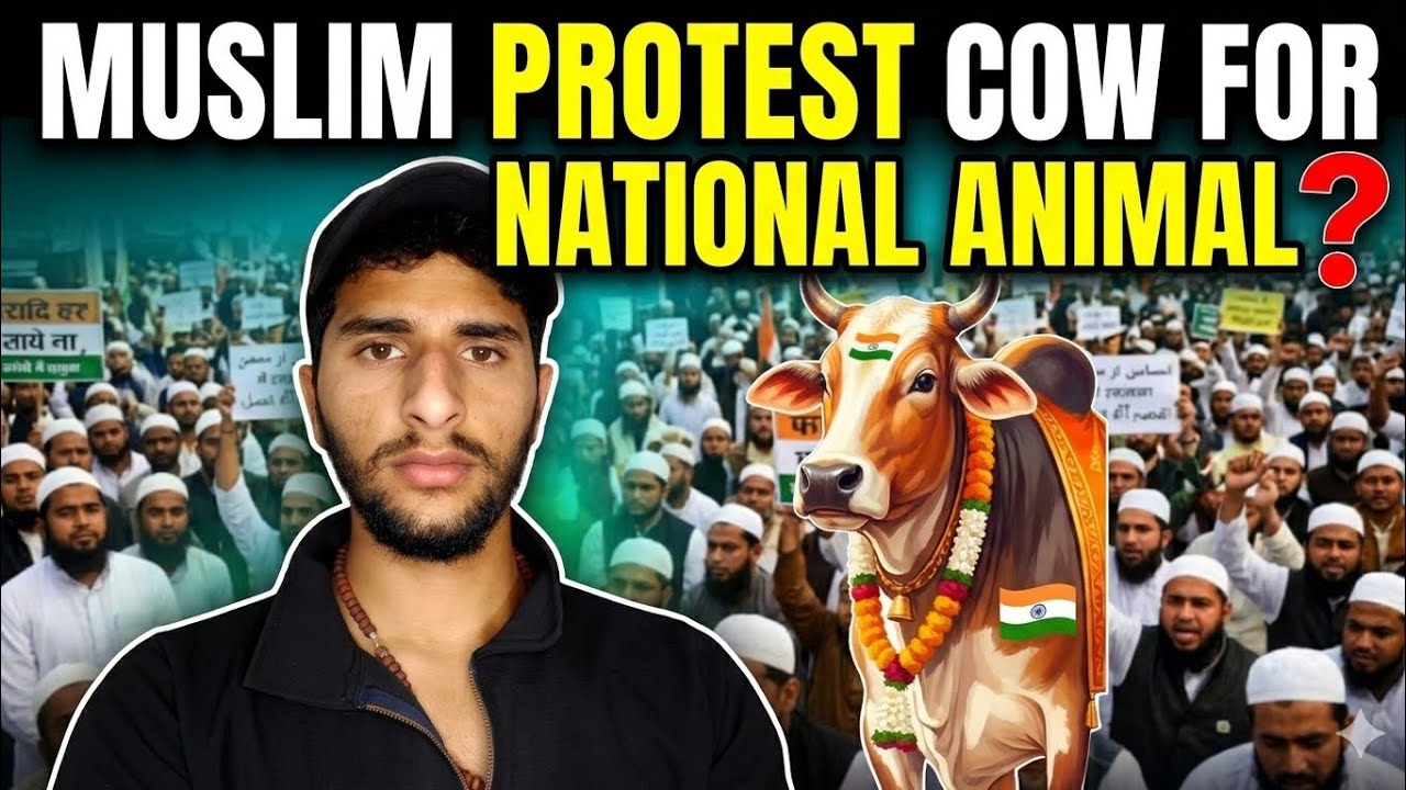 Muslim protest cow for national animal 🐄😱#india #trendingvideo #viral #cow 