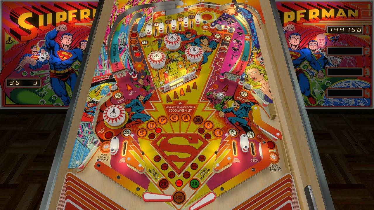 Visual Pinball X - Superman (Atari 1979) Goldchicco - Superman, extra ball, special and big EOBB!