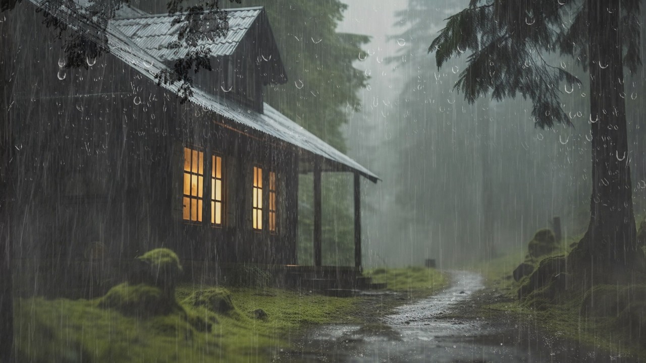 No Ads Rain Sounds for Sleeping - ASMR Terrible Rainstorm & Very Intense Thunder Sounds at Night