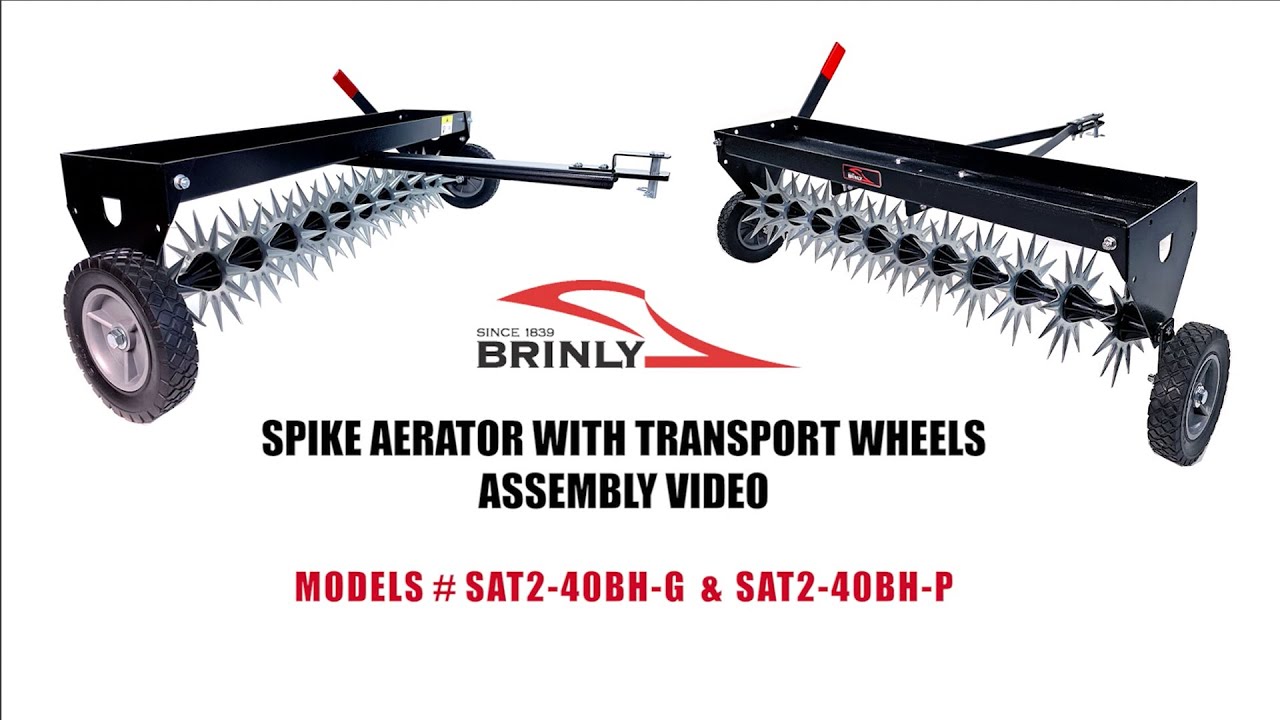 How to Assemble the Brinly Spike Aerator with Transport Wheels | Model SAT2-40BH-G & SAT2-40BH-P