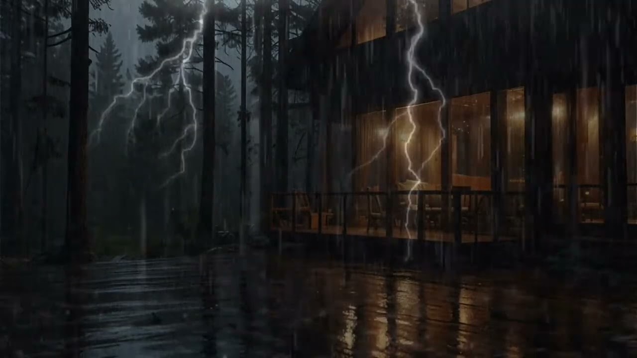 Peaceful Rainstorm in a Forest Cabin | Soothing Rain for Stress Relief