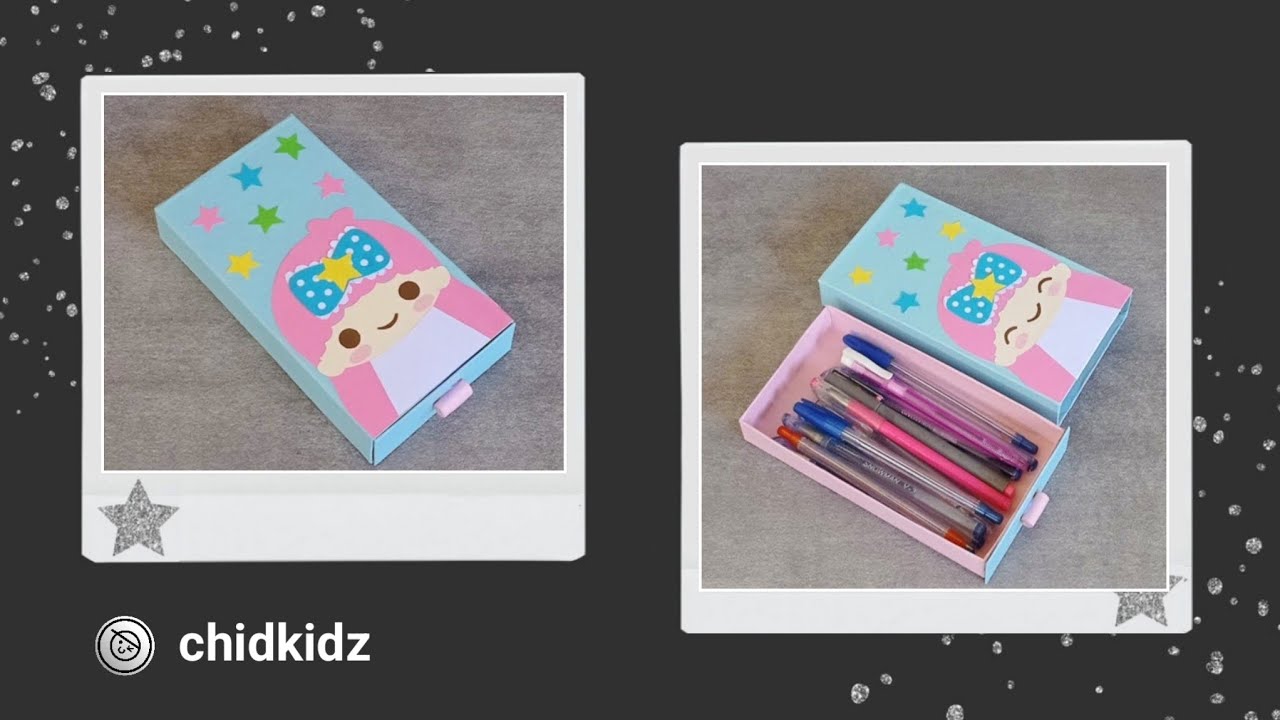 Little Twin Stars Kiki & Lala Sanrio Pencil Case Cardboard [ 3 Minute Craft ]