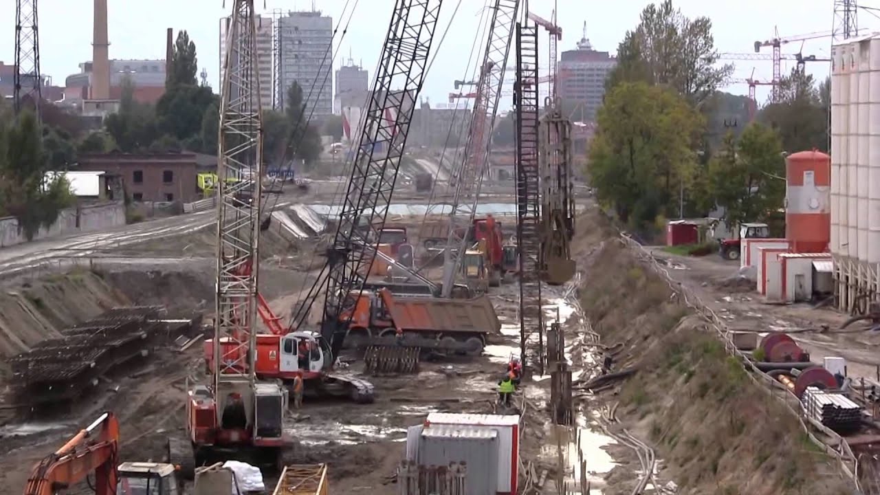 Nowe Centrum Łodzi - Bud. dworca Fabryczna - Widok z wiaduktu