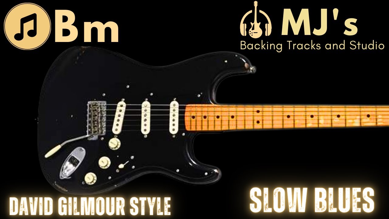 David Gilmour style Slow Blues in B minor | 63 bpm | Guitar Backing Track