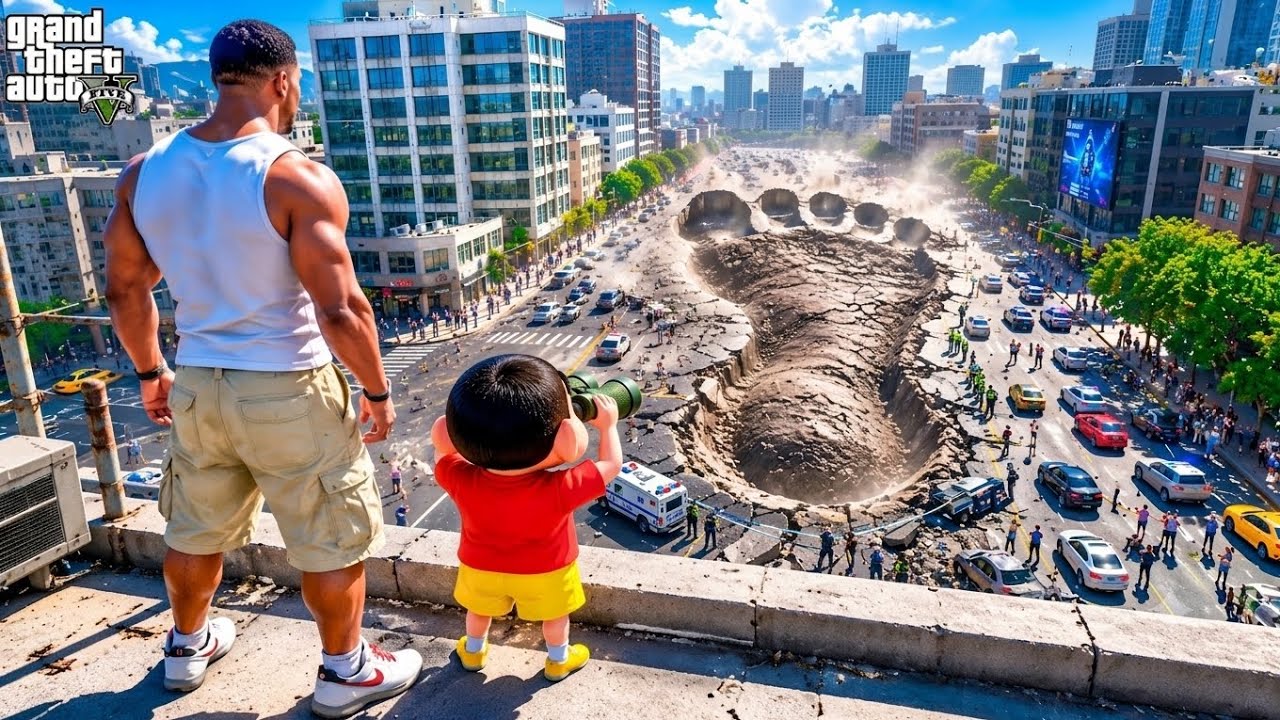 Franklin & Shinchan Found A Biggest Mysterious Giant Footprint In GTA 5!
