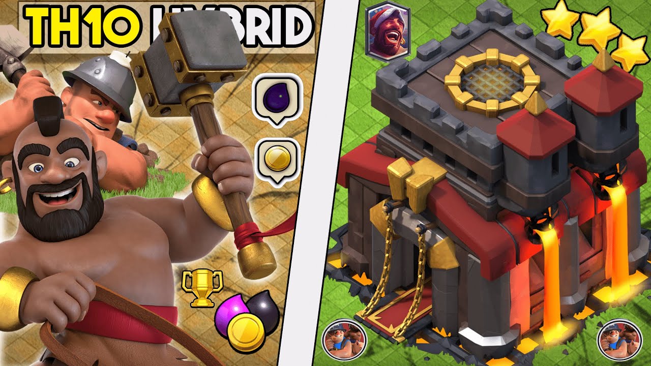 Th10 Queen Charge Hog Miner Hybrid  attack strategy 2023 || Wipe Out All!