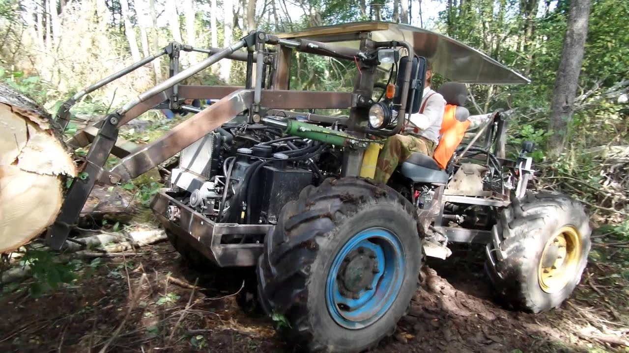 Traktor Beetle vlastní výroby díl 4) z 6, při práci v lese