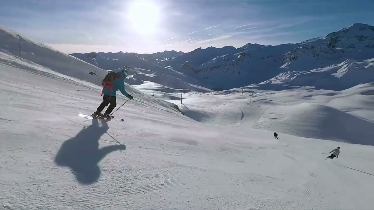 Skiing Winter I Snowy Mountain Ambience I Sunny Winter I Beautiful Nature - Winter Snow