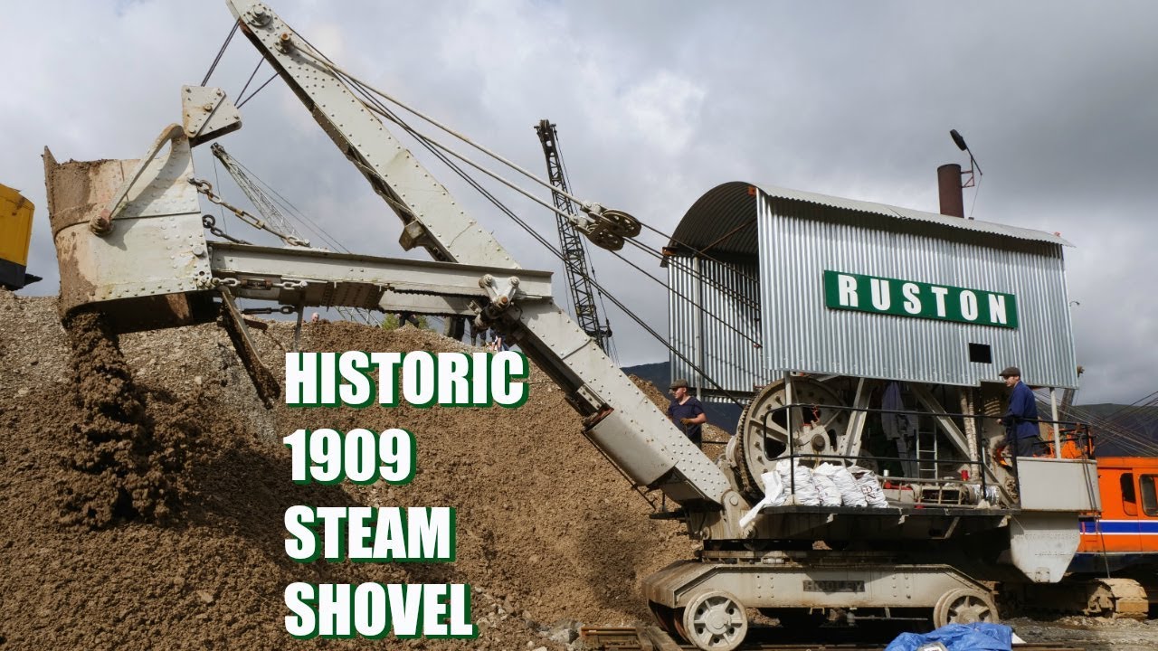 1909 historic Ruston - Proctor steam shovel working.