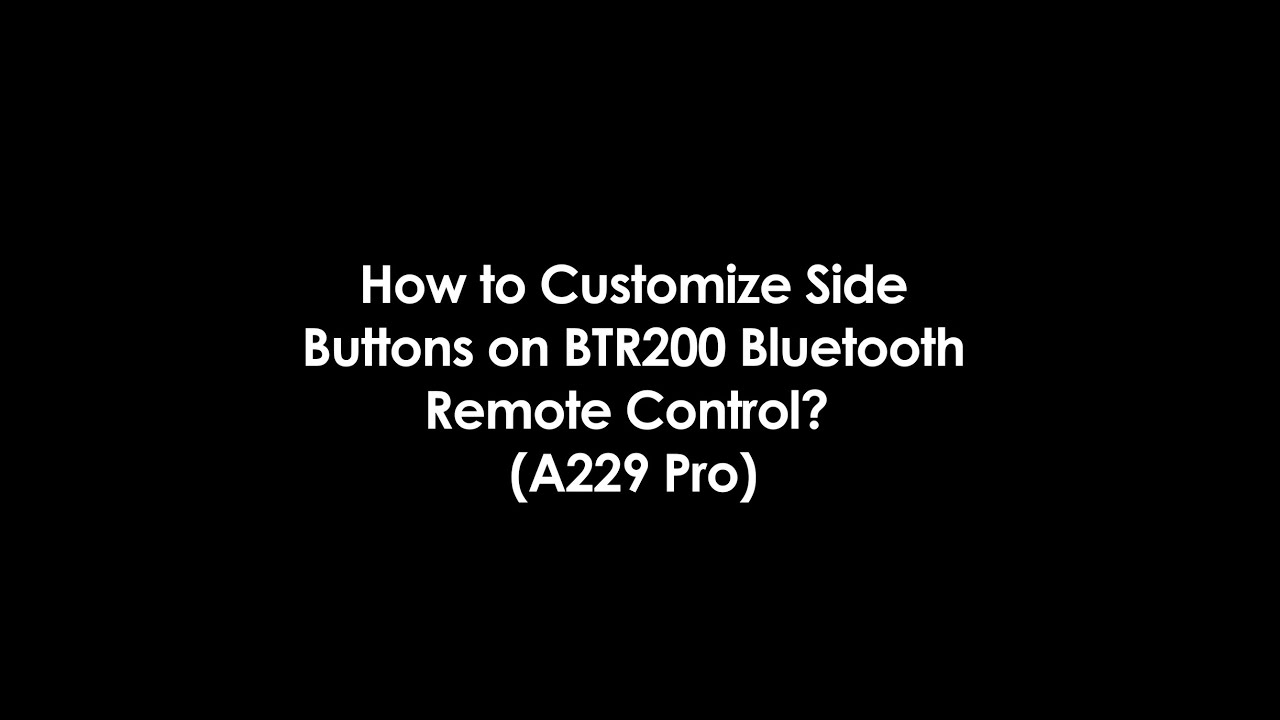 Bluetooth Remote Control Tutorial for A229Pro