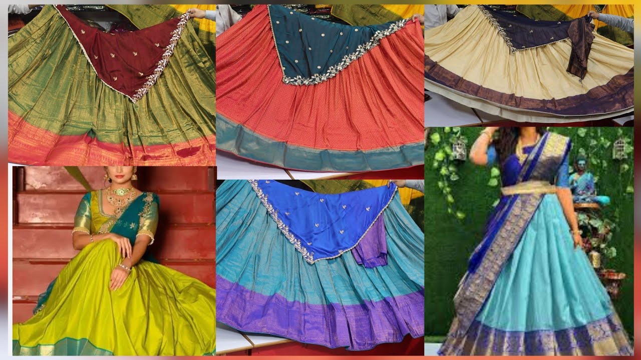 Rs. 1500 Silk Half Saree Banarasi pattu Lehengas Aadi Offer Sowcarpet( best designs blouse 2024)