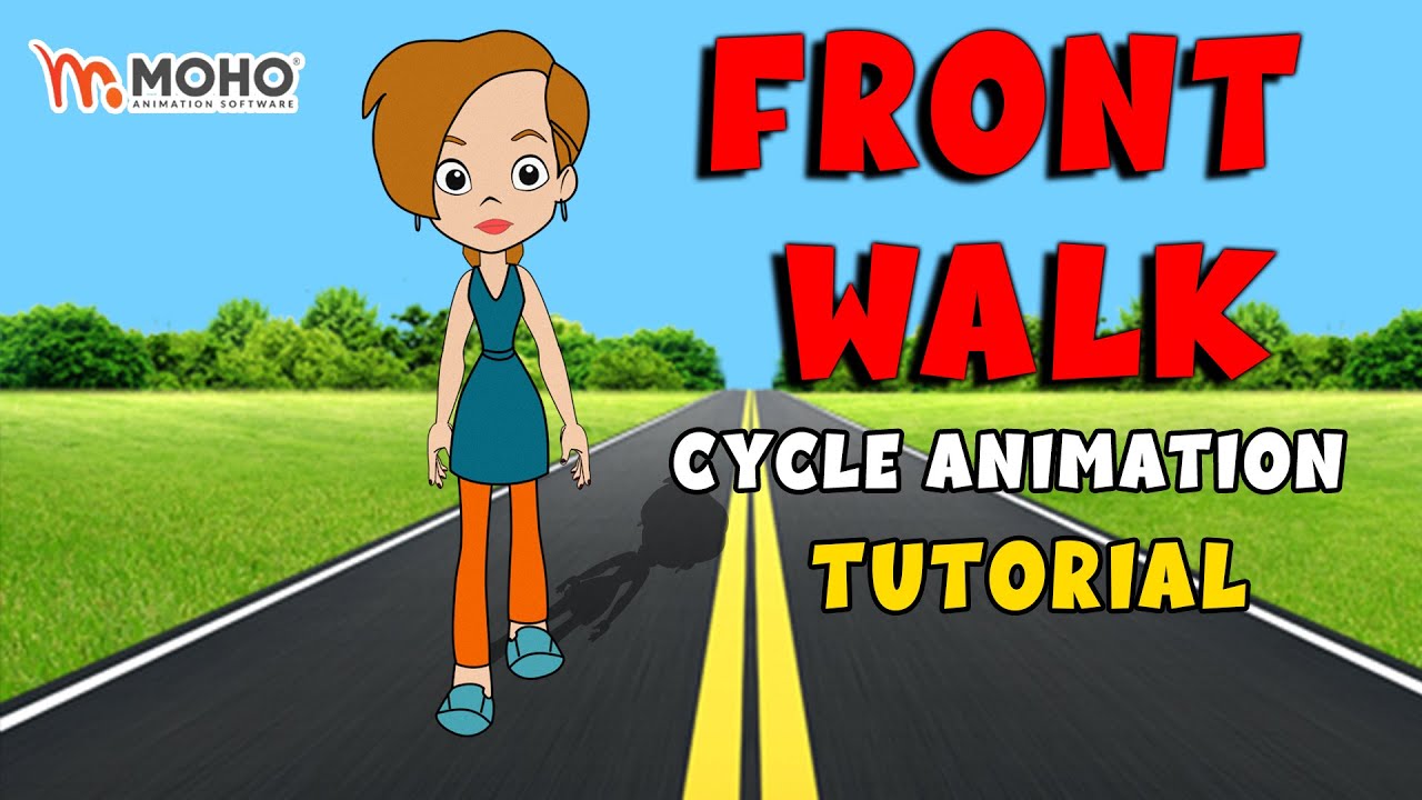 front walk cycle animation tutorial - moho pro -anime studio