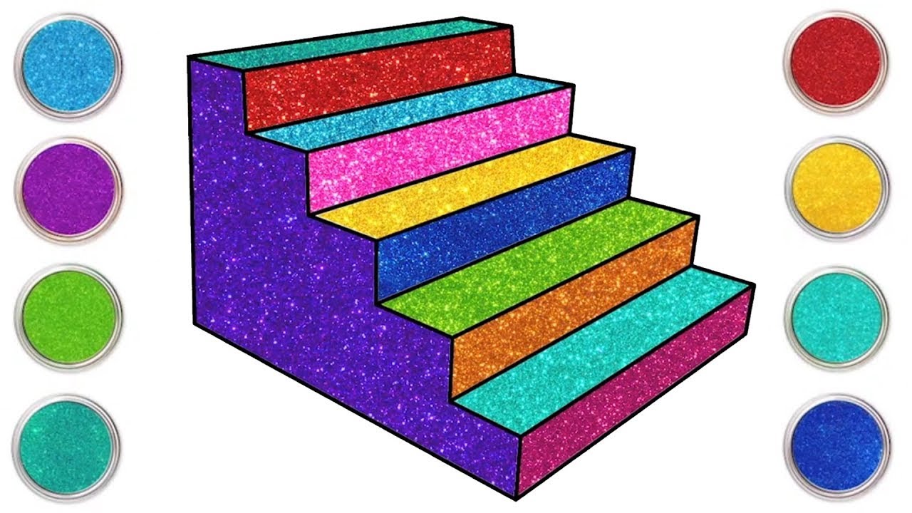 Aprenda a Desenhar Escadas com Glitter | Tutorial de Desenho |  Passo a Passo | Chiki Art Brasil