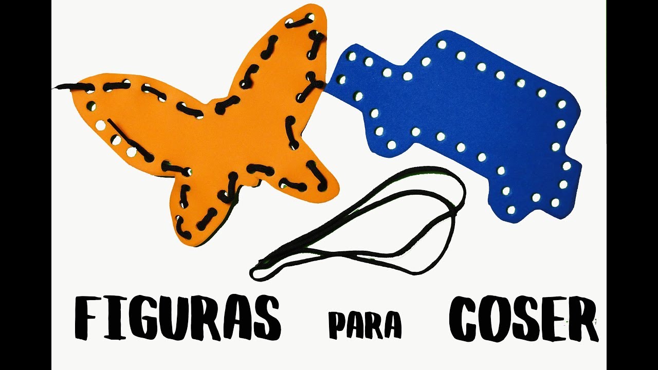 Actividad infantil de motricidad fina | Figuras para coser