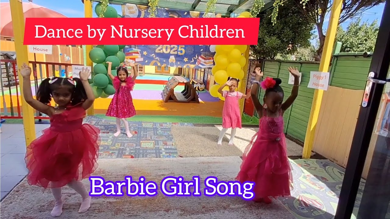 Dance by nursery children Barbie girl song