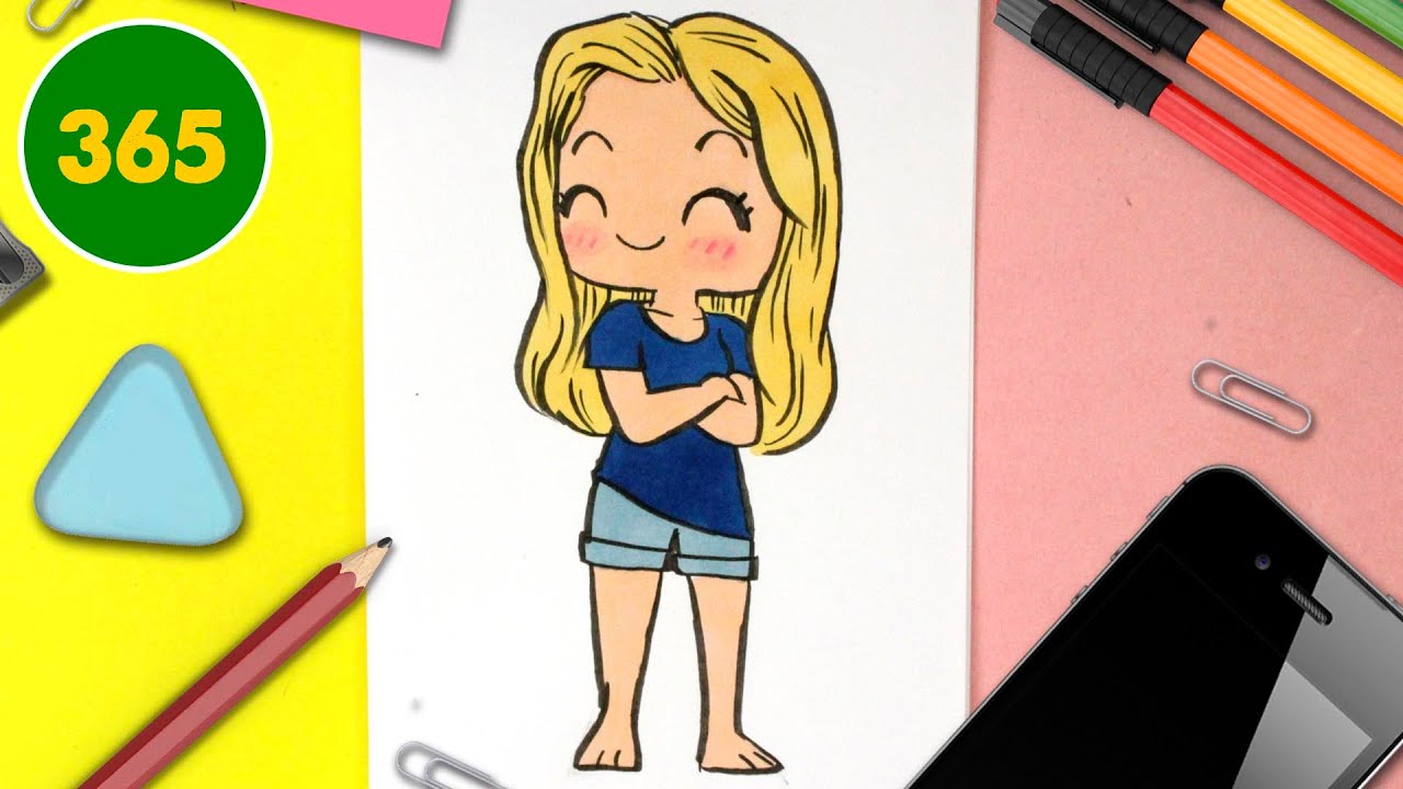 COMMENT DESSINER UNE FILLE KAWAII – Dessins kawaii facile - comment dessiner des personnages kawaii