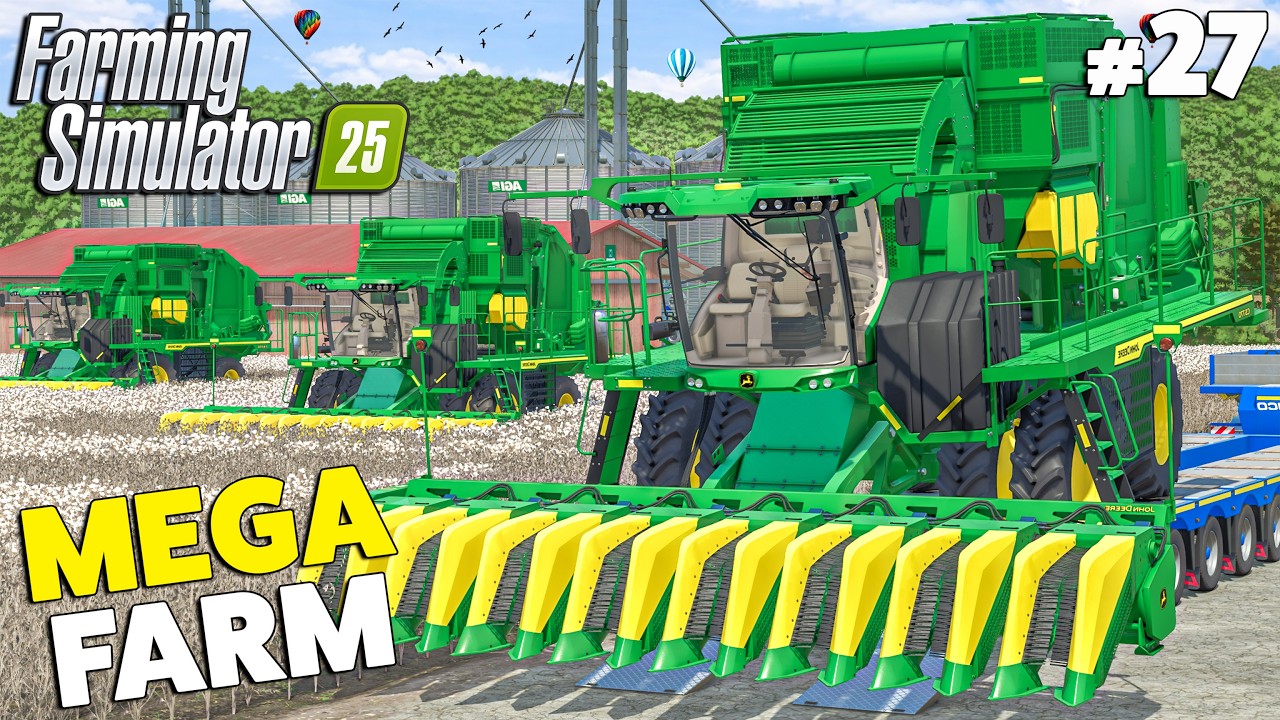 NEW Two Cotton Harvesters Delivered & Cotton to Fabric Production | MEGA FARM | Farming Simulator 25