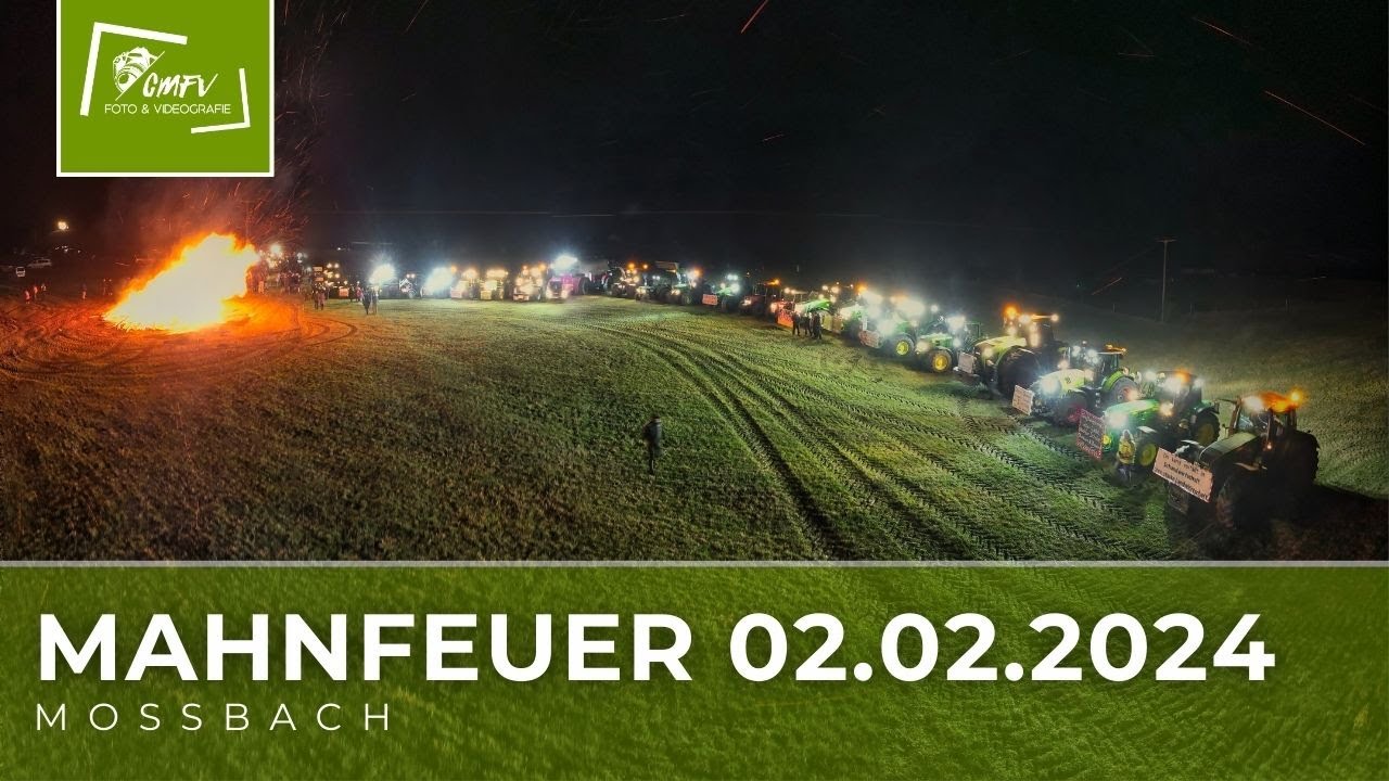 Mahnfeuer Mo&szlig;bach 02.02.24 | 4K | Bauernprotest in Th&uuml;ringen