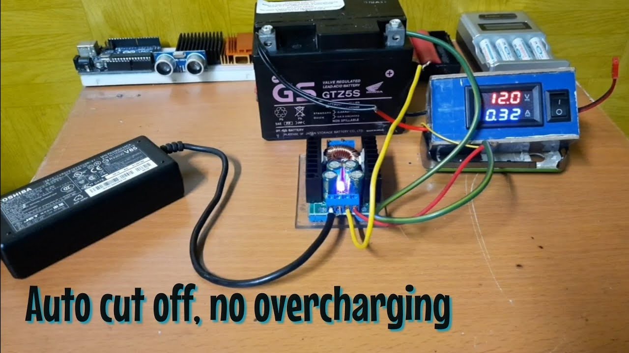 Bikin charger aki dari bekas charger laptop dan modul step down XL4016