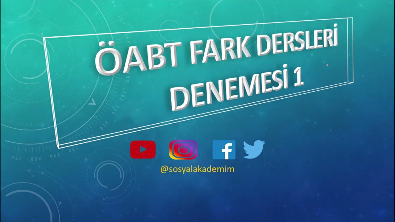 1) FARK DERSLERİ DENEMESİ  1!! ( Sınava Yönelik Nokta Atışı Sorular Bu Videoda)