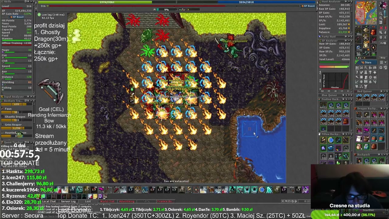 ZNOWU PROFIT NA BRIMSTON BUGACH! 300K W 30 MINUT! SUPER PROFIT OD 150+ LVL #tibia