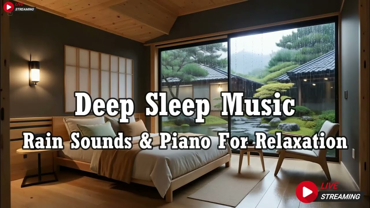 Relaxing Sleep Music + Insomnia - Peaceful Piano with Rain Sounds, Meditation Music, Stress Relief
