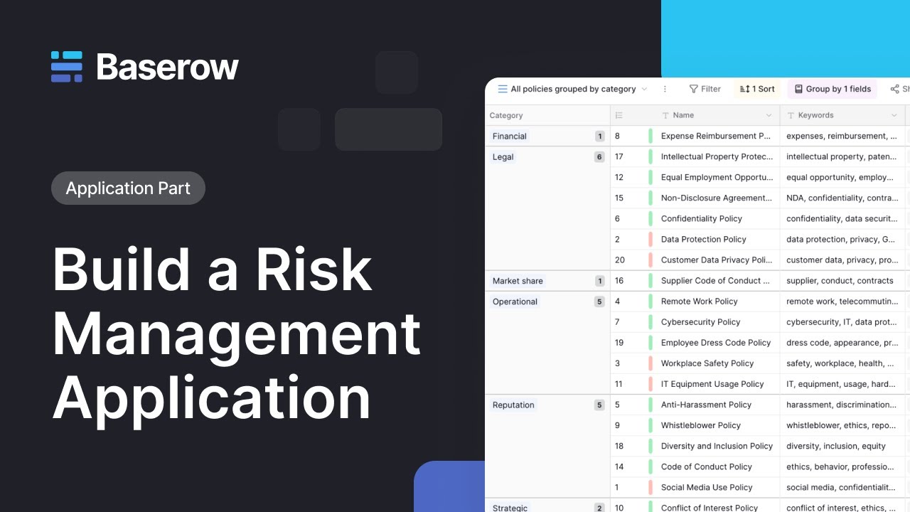 🖥️ Build a Risk Management App &ndash; No-Code Risk Assessment Tool in Baserow (2025)