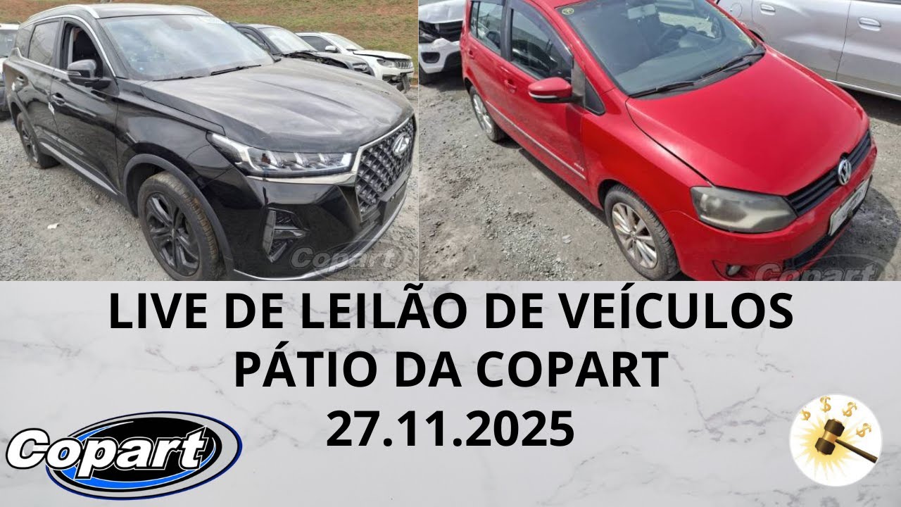 LIVE DE LEIL&Atilde;O DE VE&Iacute;CULOS NA COPART 27.11.2025