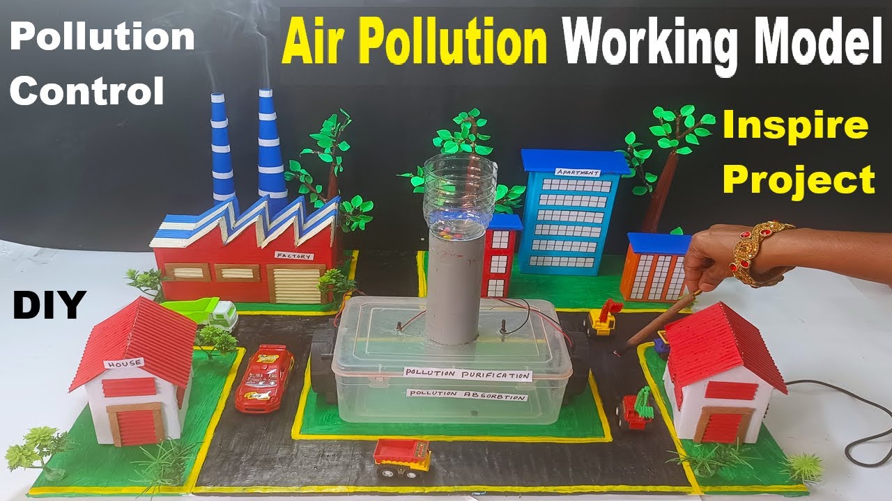 air pollution working model - control air pollution - carbon purification method - diy - howtofunda