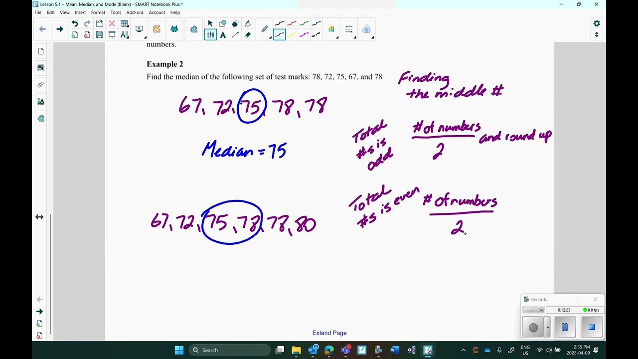 Lesson 5.1: Mean, Median, and Mode (Video Lesson)