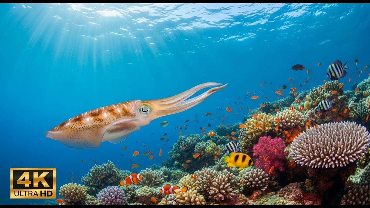 🐠 Stunning Coral Reef 4K – Relaxation Music with Beautiful Underwater Life