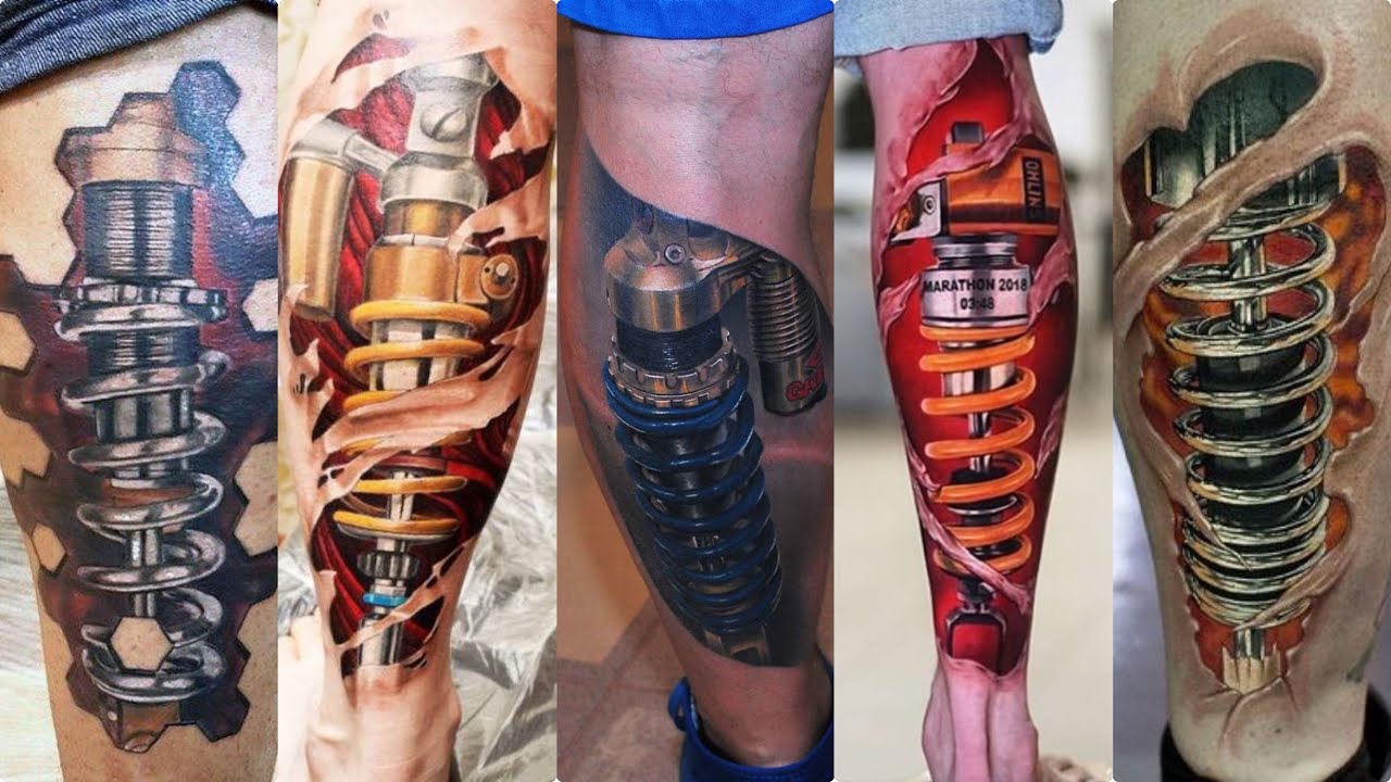Suspension Tattoo Designs For Men - Shock Absorber Ideas