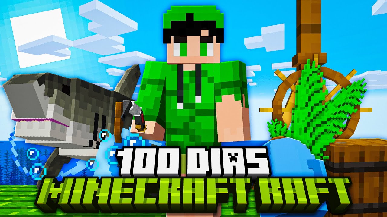 FIQUEI 100 DIAS PRESO NO MEIO DO OCEANO - O FILME MINECRAFT RaftCraft
