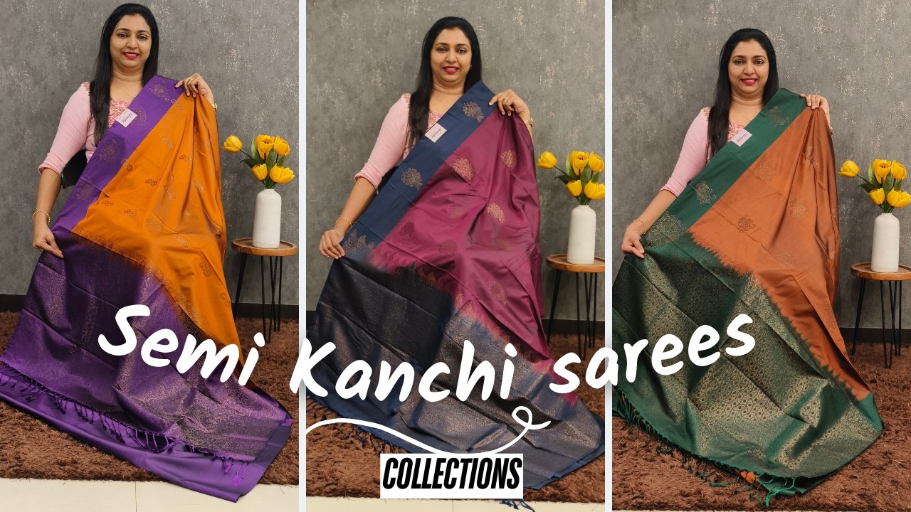 💫 Traditional charm meets modern elegance. Premium Semi Kanchi sarees now available