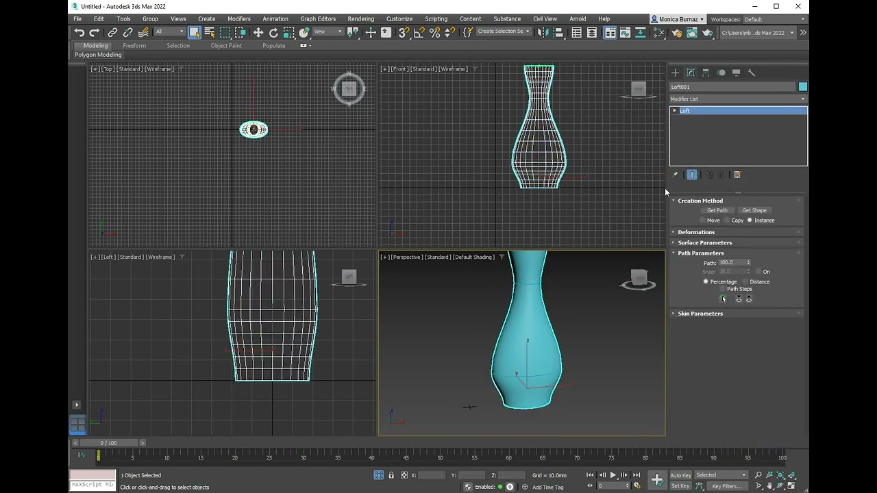 3dsMax | Modelado envase con loft