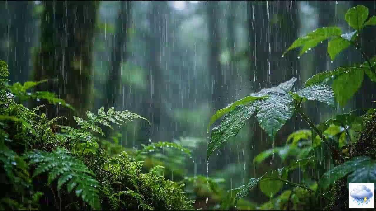 🌲 Forest Rain on Leaves LIVE for Deep Sleep & Meditation