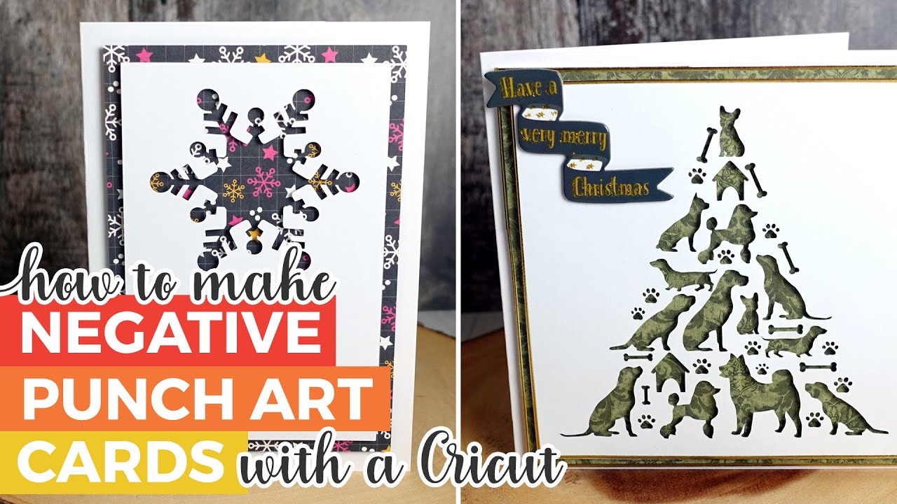 How to Make Negative Punch Art Cards with a Cricut | Easy Cricut Christmas Cards
